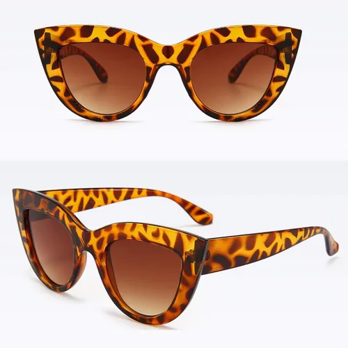 Vista 3 de Lentes de sol estilo retro con forma de ojo de gato, para mujer, modernos, estilo espejo, con protección UV400