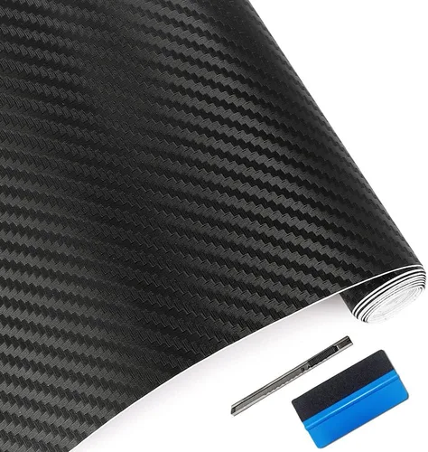 Vista 10 de LZLRUN Envoltura de vinilo de fibra de carbono 5D - Calificada para uso al aire libre y en automóviles - 1 pie x 5 pies Incluye espátula y aplicador