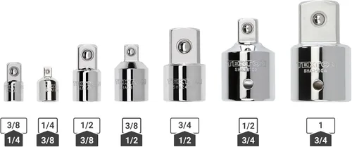 Vista 2 de TEKTON Juego de adaptador/reductor de unidad de 1/4, 3/8, 1/2, 3/4 pulgadas (7 piezas) SHA99019