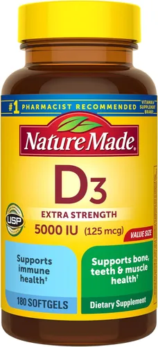 Vista 8 de Nature Made Vitamina D3 5000 UI (125 mcg), 240 cápsulas blandas de vitamina