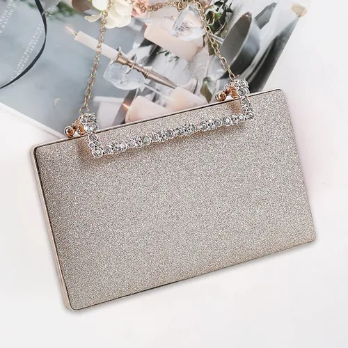 Vista 6 de Bolso de mano con purpurina para mujer, bolso de noche con lentejuelas, bolso brillante para novia, boda