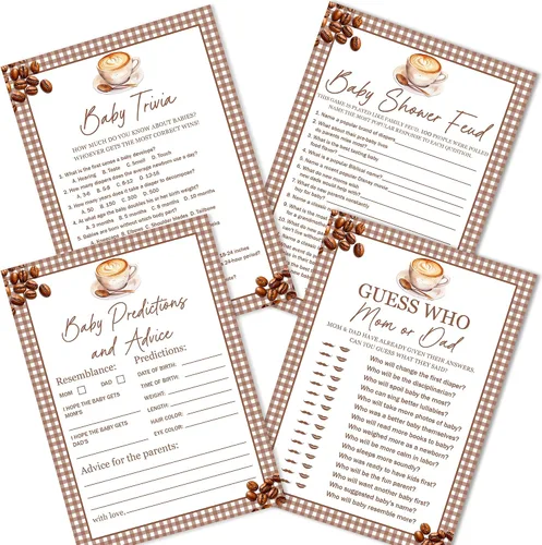 Vista 7 de Baby Feud - Juego de baby shower, estilo café, divertidas tarjetas de relleno para niños y niñas, decoración de mesa de fiesta de revelación