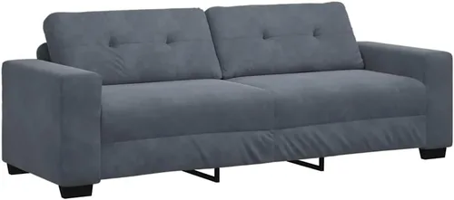 Vista 8 de vidaXL Sofá de 3 plazas de terciopelo negro de 70.9 in, elegante sofá de sala de estar, sofá de terciopelo suave, diseño resistente, asiento