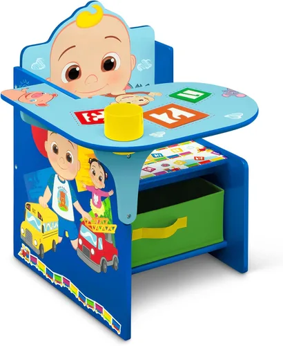 Vista 14 de Escritorio con silla Baby Shark con compartimento de almacenamiento - Ideal para artes y manualidades, hora de merienda, educación en casa, tareas