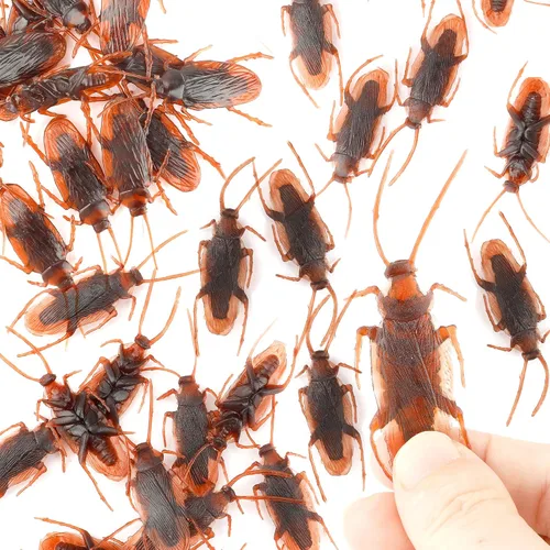 Vista 9 de Diueoly Cucarachas falsas, 20 piezas de cucarachas falsas realistas, divertidos juguetes de broma de plástico falsos, bromas falsas, regalos