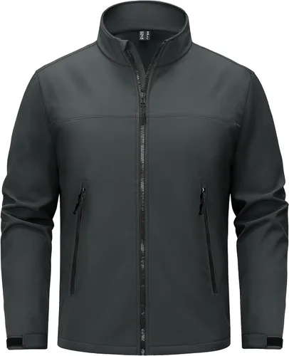 Vista 12 de TACVASEN Chaqueta ligera Softshell para hombre, con forro polar, rompevientos, impermeable, para senderismo táctico