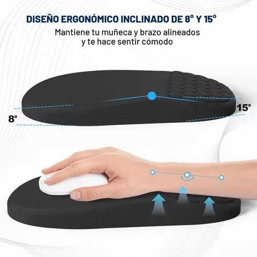 Vista 3 de Alfombrilla ergonómica para mouse y teclado con diseño de masaje, soporte de muñeca para mouse que ahorra espacio, reposamuñecas de espuma