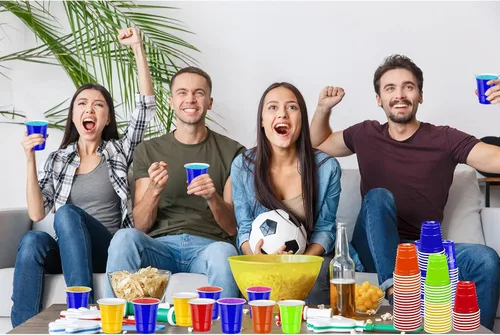 Vista 5 de 500 piezas vasos de chupito de 2 onzas de colores surtidos, vasos de chupito coloridos de plástico neón para beber, degustaciones servidas