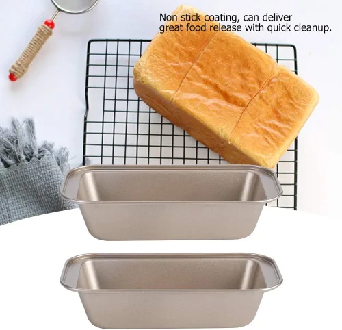 Vista 3 de Molde rectangular de 5.2 x 10 pulgadas, acero al carbono, antiadherente, pan, pastelería, utensilios para hornear para el hogar, cocina, panadería