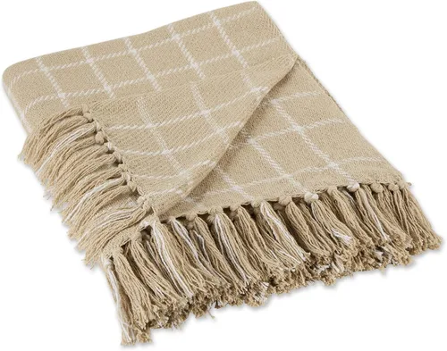 Vista 17 de DII Manta tejida de cuadros estilo transición, 50x60 pulgadas, marrón
