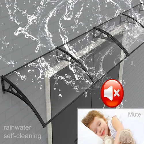 Vista 6 de Toldo resistente a la intemperie, toldo para puerta delantera, toldo para ventana de puerta transparente, toldo impermeable para patio, porche