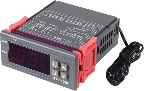 Vista 2 de 2 unids STC-1000 DC 110V-220V 10A controlador de temperatura LED digital interruptor de control de termostato 2 salidas de relé y sensores