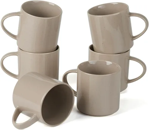 Vista 12 de famiware Juego de Tazas de Café de 4, Annecy Juego de Tazas de Cerámica Reutilizables de 14 oz con Asa, Apto para Microondas y Lavavajillas, Juego
