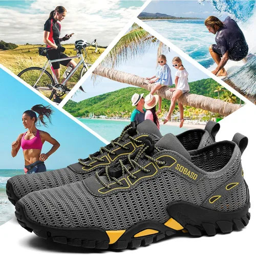 Vista 7 de SOBASO Zapatos de agua para mujeres y hombres, secado rápido, para natación, playa, zapatos acuáticos para deportes acuáticos, buceo, senderismo