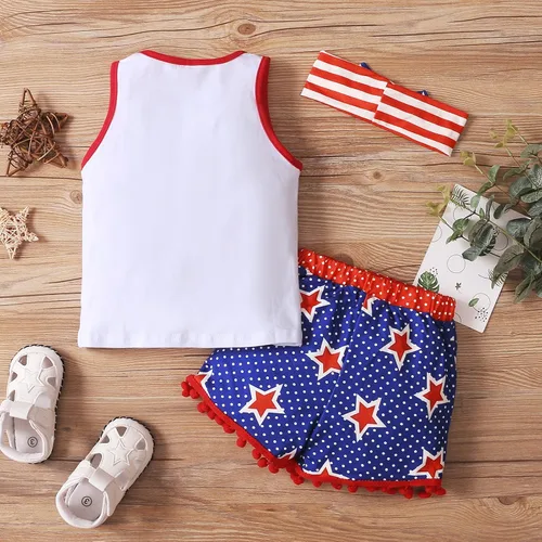 Vista 2 de LYSMuch Conjunto de ropa de verano con estampado de béisbol para niñas pequeñas, camiseta y pantalones con borlas