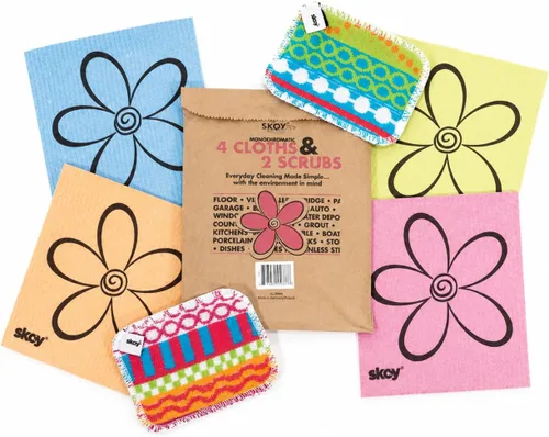 Vista 17 de Skoy Scrub, 1 pieza reutilizable, estropajo para platos sin rayones para limpieza de cocina y hogar, amigable con el planeta, apto para Surtido