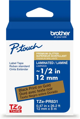Vista 53 de Cinta laminada Brother Negro sobre Transparente, 6 mm (Tze111)