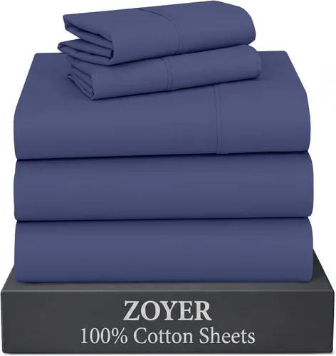 Vista 69 de ZOYER Sábanas de 100 % algodón percal tamaño individual, refrescantes y transpirables, duraderas, con una sensación nítida, suave y cómoda, bolsillo