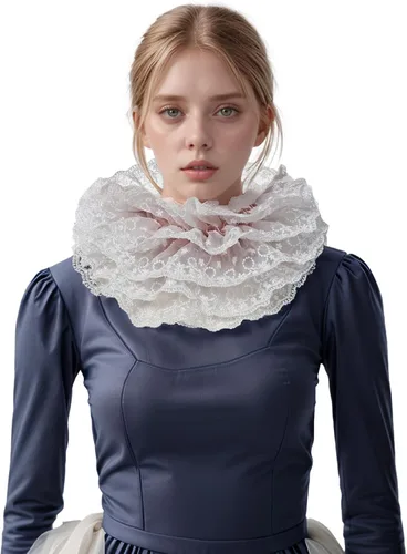 Vista 30 de BLESSUME 1 cuello de encaje renacentista con volantes