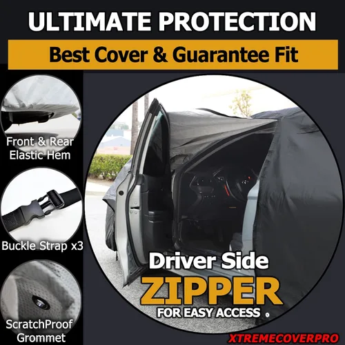 Vista 6 de Funda para automóvil compatible con Chevy Silverado 1500 Crew Cab 2019, 2020, 2021, 2022, cama de 6.5 pies, XTREMECOVERPRO Diamond Series Black