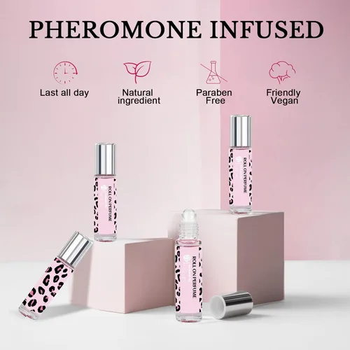 Vista 2 de Perfumes de feromonas para mujeres, perfume roll-on perfume, aceites de perfume de larga duración para mujeres, 0.34 onzas líquidas (0.3 fl oz)