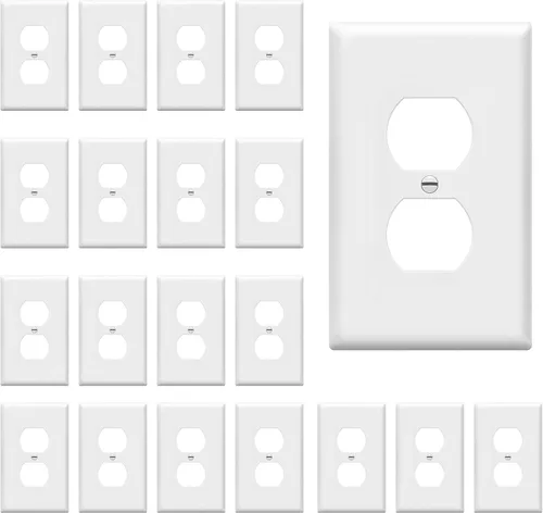 Vista 72 de ENERLITES Placa de pared dúplex para tomacorriente para receptáculos, cubierta de toma de corriente eléctrica jumbo, acabado brillante, de gran Negro