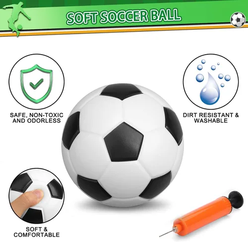 Vista 2 de Umnodobn Juego de 5 pelotas de fútbol de 6 pulgadas con bomba