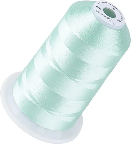 Vista 88 de Simthread 5500 yardas de hilo de bordar, 5000M de alto rendimiento 40WT 100% hilo de poliéster – 170+ colores vívidos, clasificado de alta velocidad
