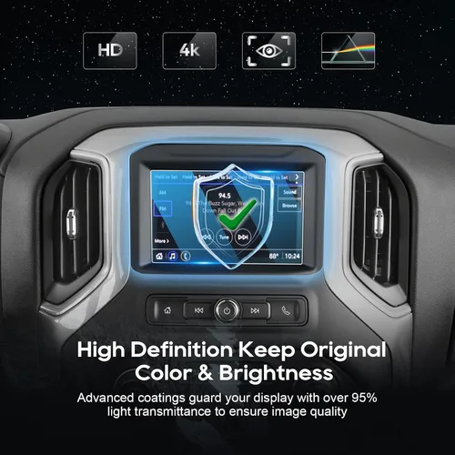 Vista 6 de LFOTPP SILVERADO 1500 - Protector de pantalla de navegación para automóvil LTZ MyLink de 7 pulgadas 2014-2021, [9H] de vidrio templado, pantalla