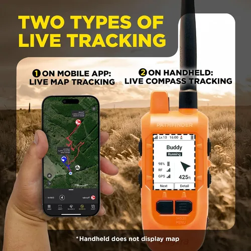Vista 3 de Dogtra PATHFINDER2 MINI Compass Live GPS Sistema de seguimiento y entrenamiento de perros – Collar electrónico de alcance de 4 millas de mano sin