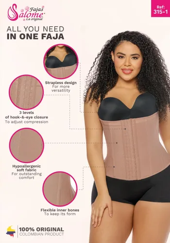 Vista 4 de Salome 315-1-CCB - Faja moldeadora de cintura para mujer, fajas cinturillas colombianas reductoras y moldeadoras