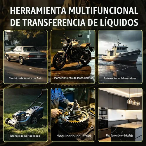Vista 7 de Bomba extractora de aceite al vacío manual Hexace 6L con 1 manguera y 3 tubos