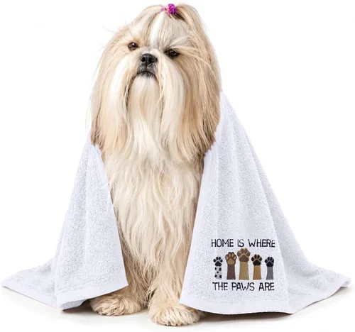 Vista 15 de DAN RIVER Paquete de 1 toalla para perro, 100% algodón, 20 x 40, ultra suave de 450 GSM, toalla súper absorbente y de secado rápido para perros