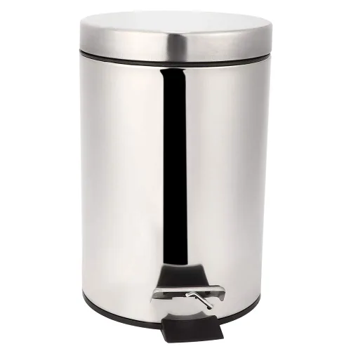 Vista 2 de Pomya Bote de basura de acero inoxidable de 3 litros con pedal escalonado para el hogar, contenedor de basura para inodoro, baño, cocina, sala