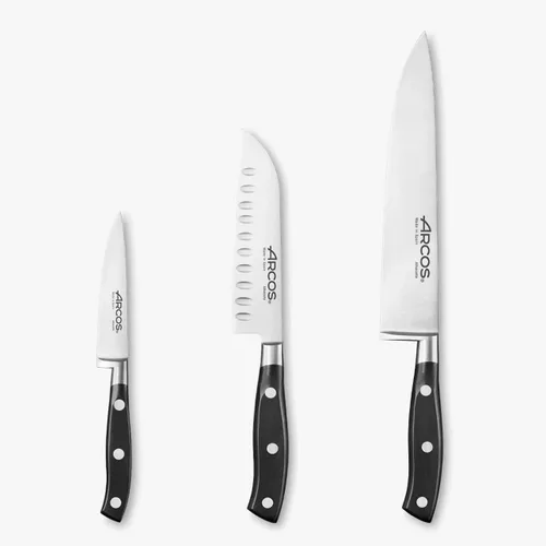 Vista 16 de ARCOS Juego de Cuchillos 5 Piezas Nitrum Acero Inoxidable y Hoja mm. 132.28 oz. Cuchillo de Cocina Profesional para Cortar Variedad de Alimentos