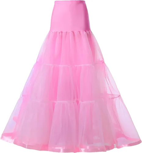 Vista 11 de Enaguas largas hasta el tobillo para mujer, tallas grandes, para boda, falda de crinolina para baile de graduación, vestido de novia de noche