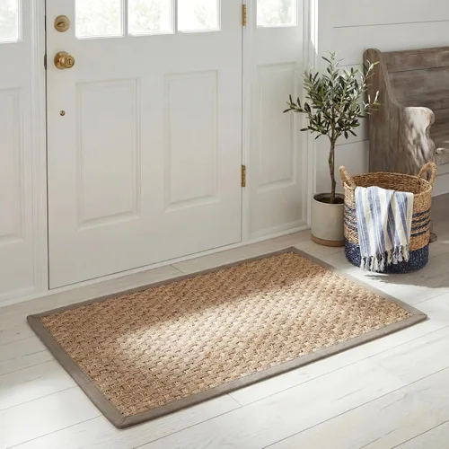 Vista 140 de SAFAVIEH Natural Fiber Collection NF114A - Alfombra de pasillo de hierba marina con patrón de tejido de cesta y borde, de 2 pies 6 pulgadas x 16