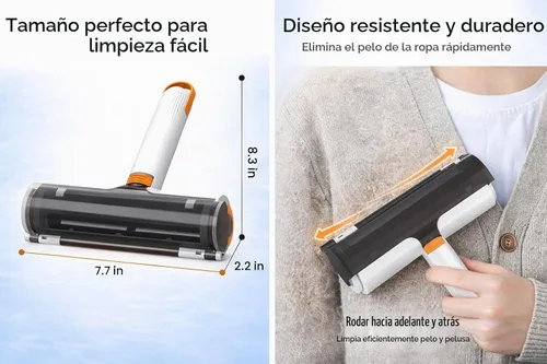 Vista 4 de Removedor de pelo de mascotas para muebles, herramienta reutilizable de eliminación de pelo de mascotas, removedor de pelo autolimpiante para sofá