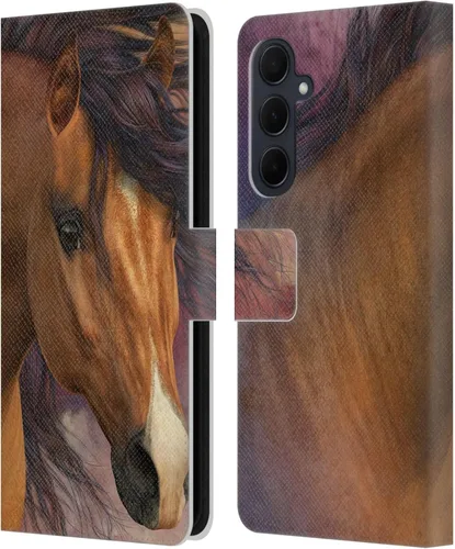 Vista 245 de Head Case Designs Officially Licensed Laurie Prindle A Morgan Christmas Western Stallion Leather Wallet Case Compatible with Samsung Galaxy A07 4G