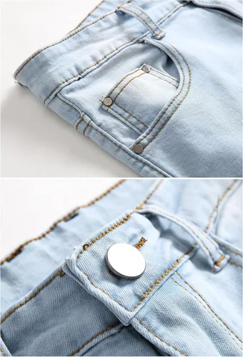 Vista 3 de Fredd Marshall - Pantalones de mezclilla ajustados para hombres, son elásticos y de diseño rasgado