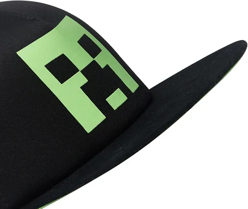 Vista 7 de Minecraft Boys Creeper Face Hat - Black and Green Youth Snap Back Hat