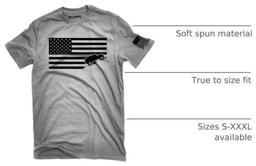 Vista 3 de Camiseta con bandera estadounidense Jeep Ash Gray