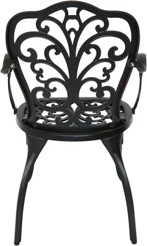 Vista 8 de Christopher Knight Home Buddy Silla de comedor de aluminio fundido para exteriores (juego de 2), cobre brillante