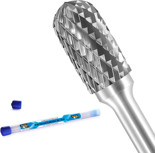 Vista 9 de Lima giratoria de carburo de tungsteno SC-3, forma cilíndrica de extremo de punta de bola, corte doble para brocas de amoladora de troquelado