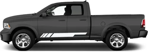 Vista 4 de Adhesivo adhesivo de rayas para puerta lateral compatible con Dodge Ram 2009-2018 (par) (negro brillante)