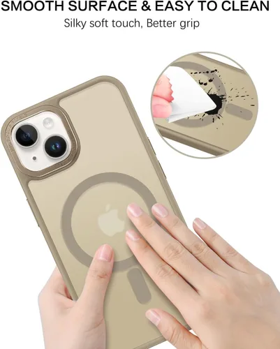 Vista 5 de BENTOBEN Funda magnética para iPhone 14 Plus, compatible con MagSafe, translúcida mate, esmerilada, delgada, ligera, a prueba de golpes