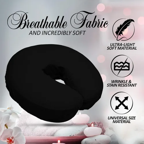 Vista 2 de LONDON LINENS Mesas de masaje de microfibra suave y pesada, fundas para cunas faciales, 4 piezas, 4 piezas (4, negro)