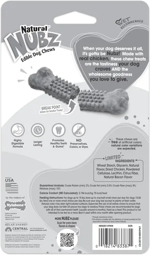 Vista 9 de Nylabone Nubz - Golosinas masticables naturales para perros pequeños, huesos masticables para perros de larga duración, hechos en los Estados