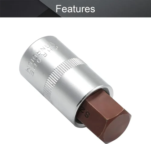 Vista 97 de Utoolmart 1/2" Drive x 0.551 in largo Hex Bit Socket, métrico, S2 y Cr-V acero 1pcs
