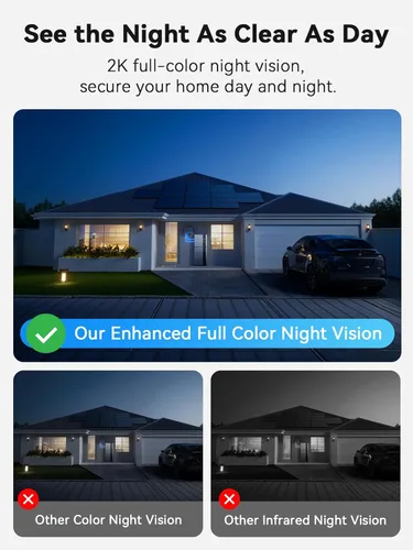 Vista 4 de Outinput Cámara de ventana sin taladro de 3MP 2K para seguridad del hogar, cámara de vigilancia de 2.4G y 5GHz con montaje en ángulo de visión